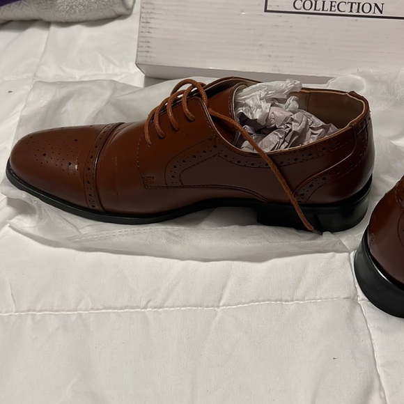 New Men’s Majestic Dress Shoe Brown 6 1/2 - Picture 6 of 9